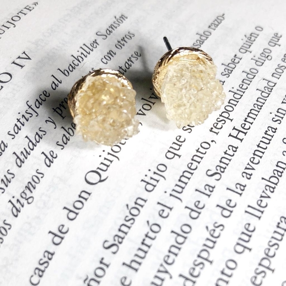 Alquimia Jewelry - DRUZZY CHAMPAGNE STATEMENT STUDS